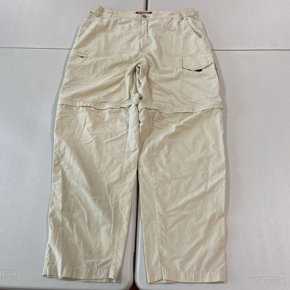 SIMMS COR3 Pants Beige Tan Nylon Hiking Fishing Outdoors Lightweight Men XL